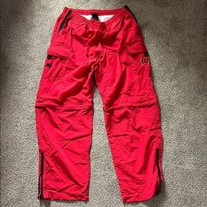 STARTER Red Men's Cargo Track Pants with Zips